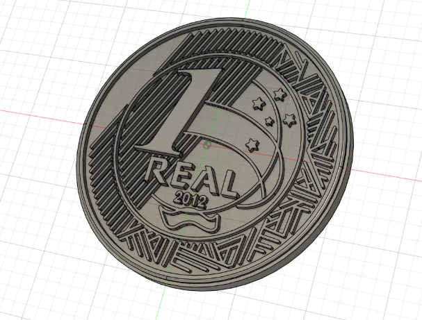 Moeda de 1 Real em 3D